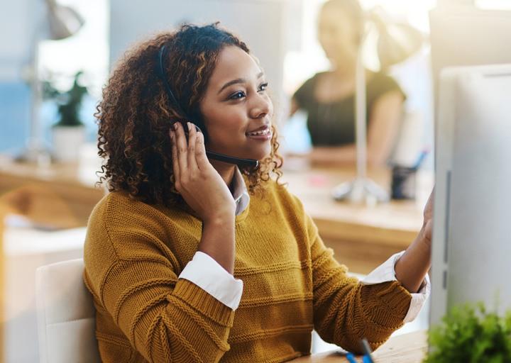 A person on the phone